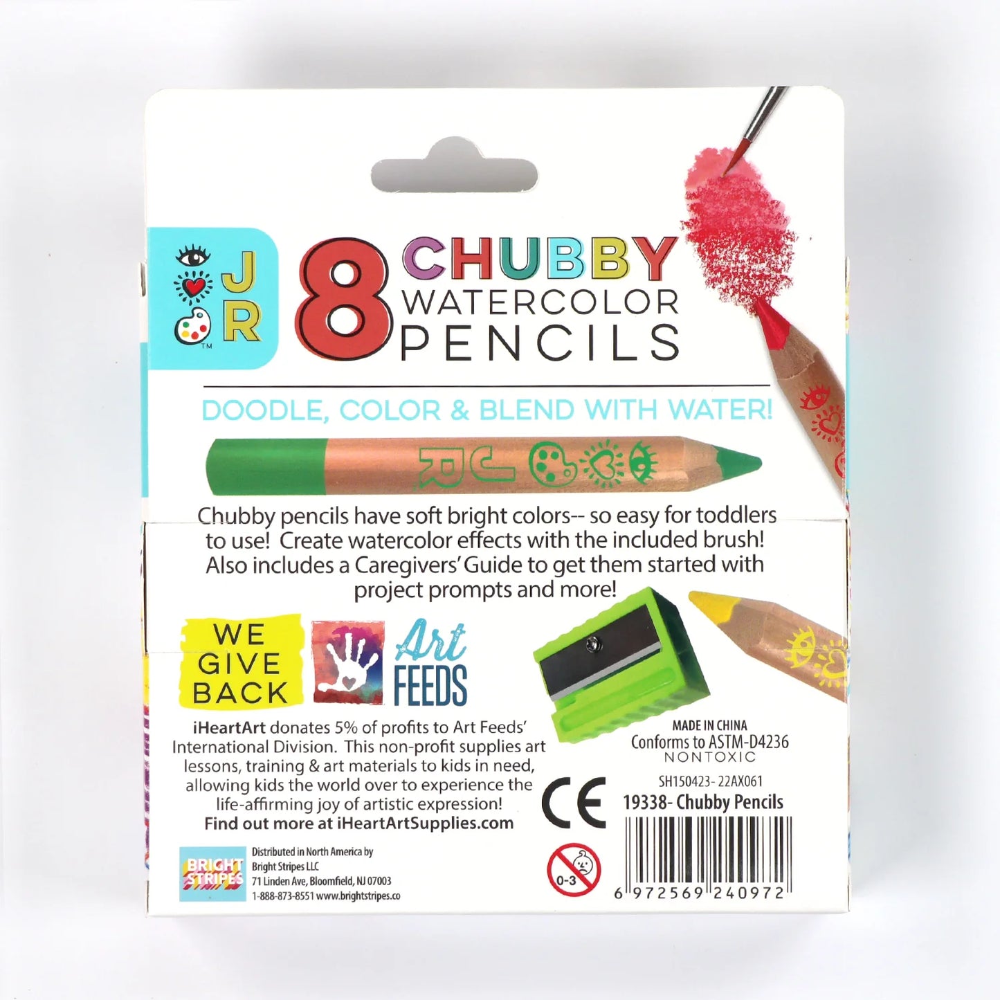 iHeartArt JR 8 Chubby Watercolor Pencils - Set de 8 Lapices de Watercolor