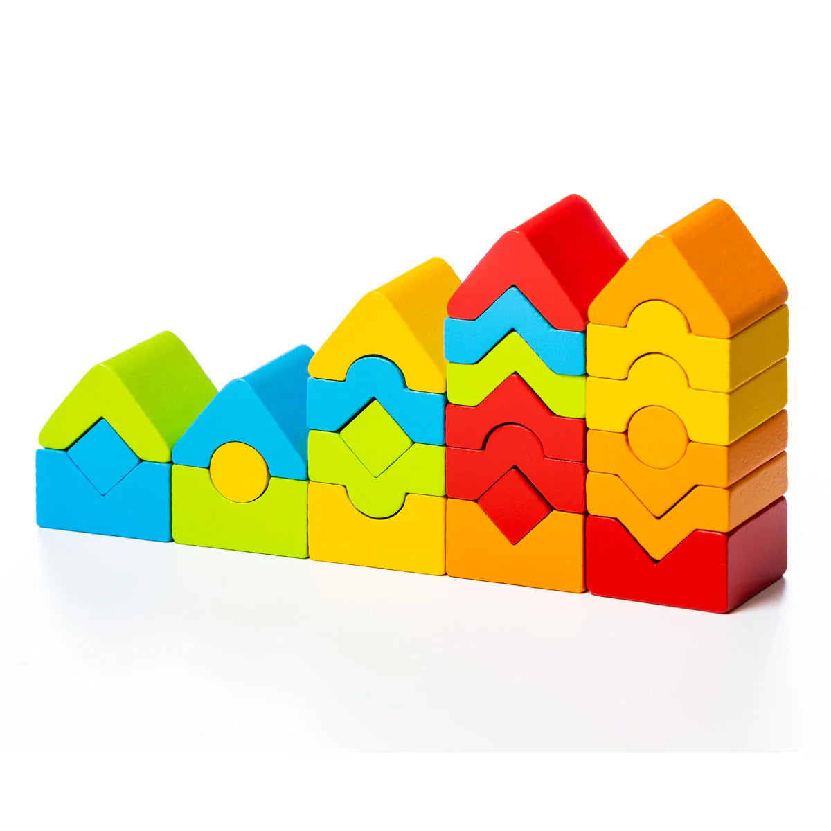 Wooden Tower Set - Set de Torres de Colores de Madera
