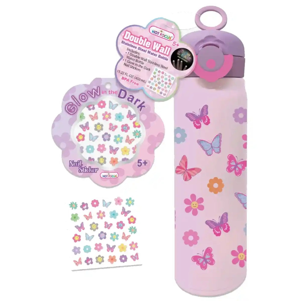 Termo de Acero Inoxidable Doble Pared 15.22 FL oz / 450 ml -Tie Dye Butterfly