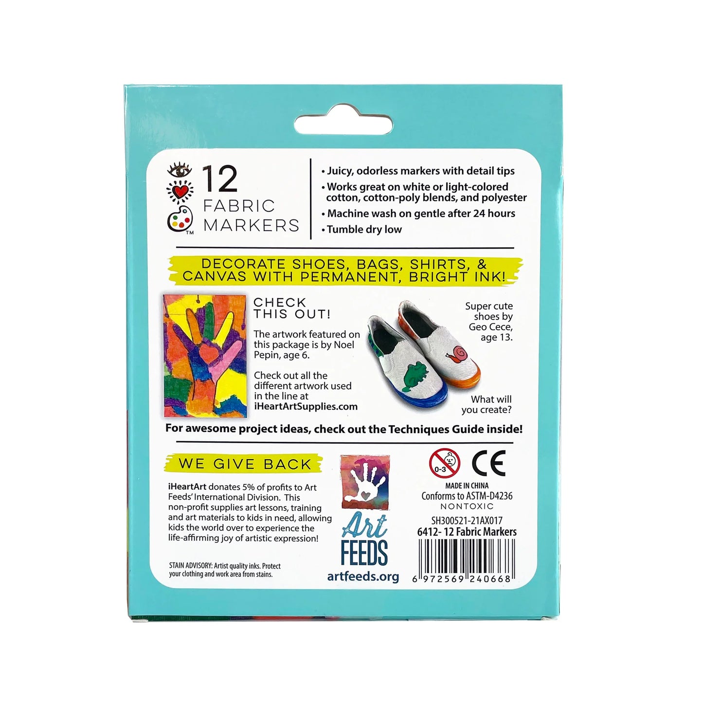 iHeartArt 12 Fabric Markers - Marcadores para Tela