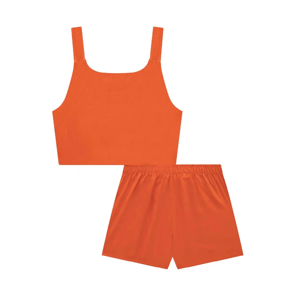 Conjunto de Top de Botones y Short de Hilo Rosado