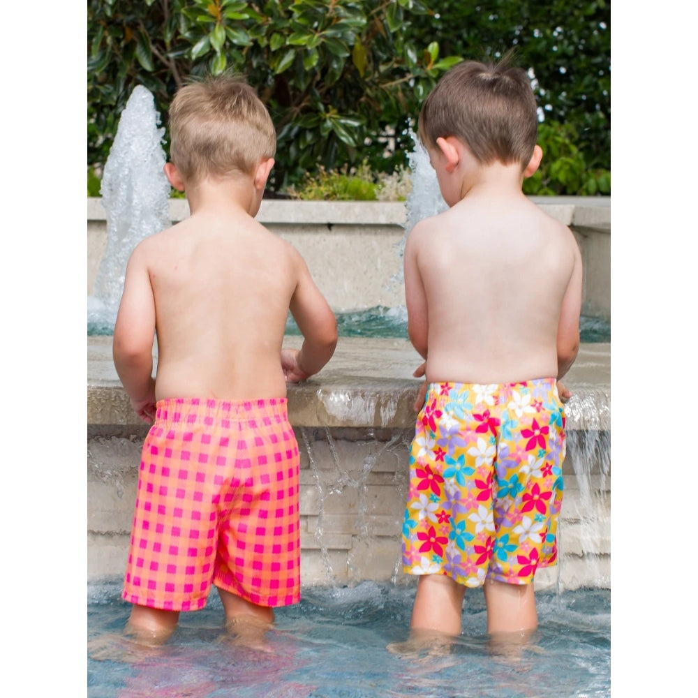 Vestido de Baño de Niño Cuadritos Naranja / Sunset Sorbet Gingham