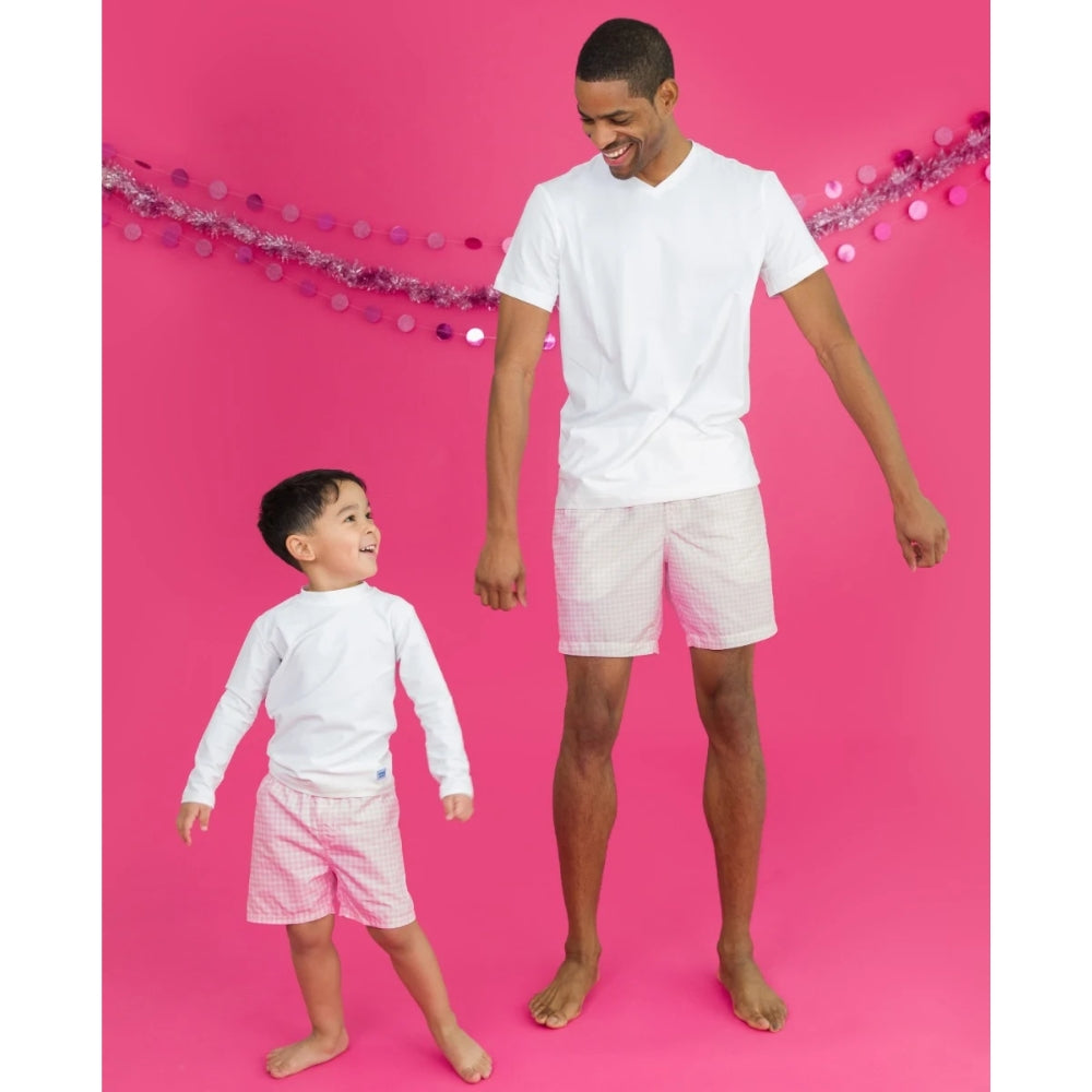 Vestido de Baño de Niño Rosado Gingham