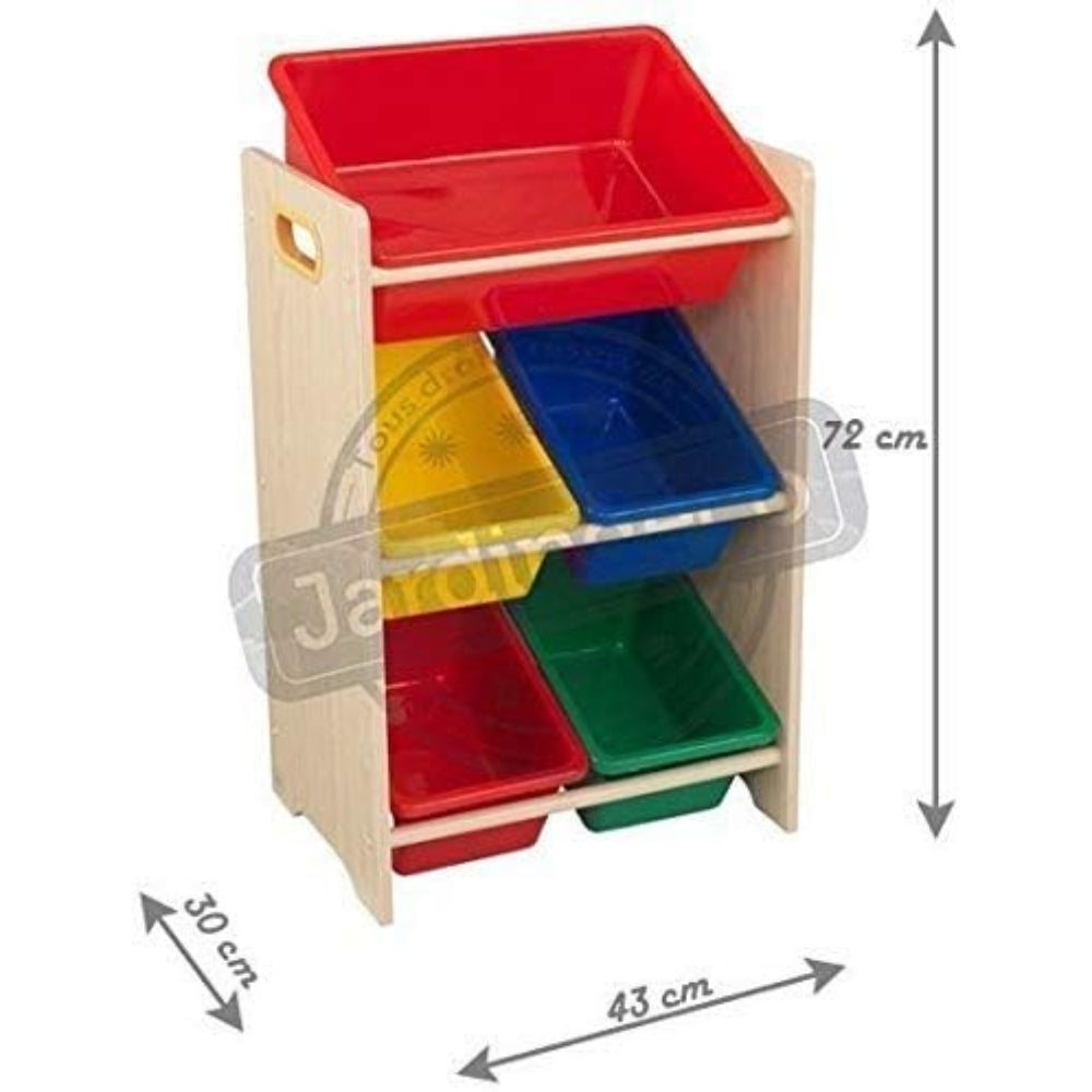 5 Bin Storage Unit - Natural & Primary