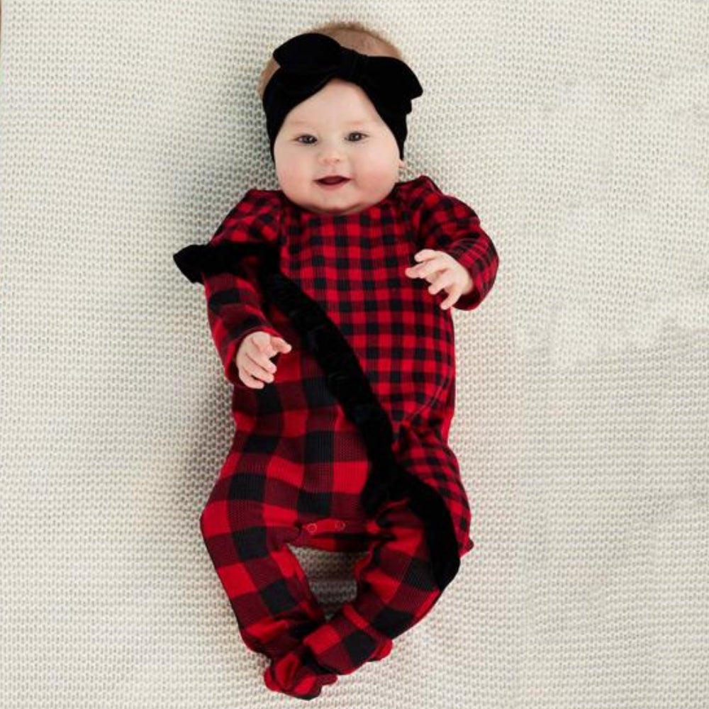 Pijama de Navidad con Vincha - Rojo con Negro