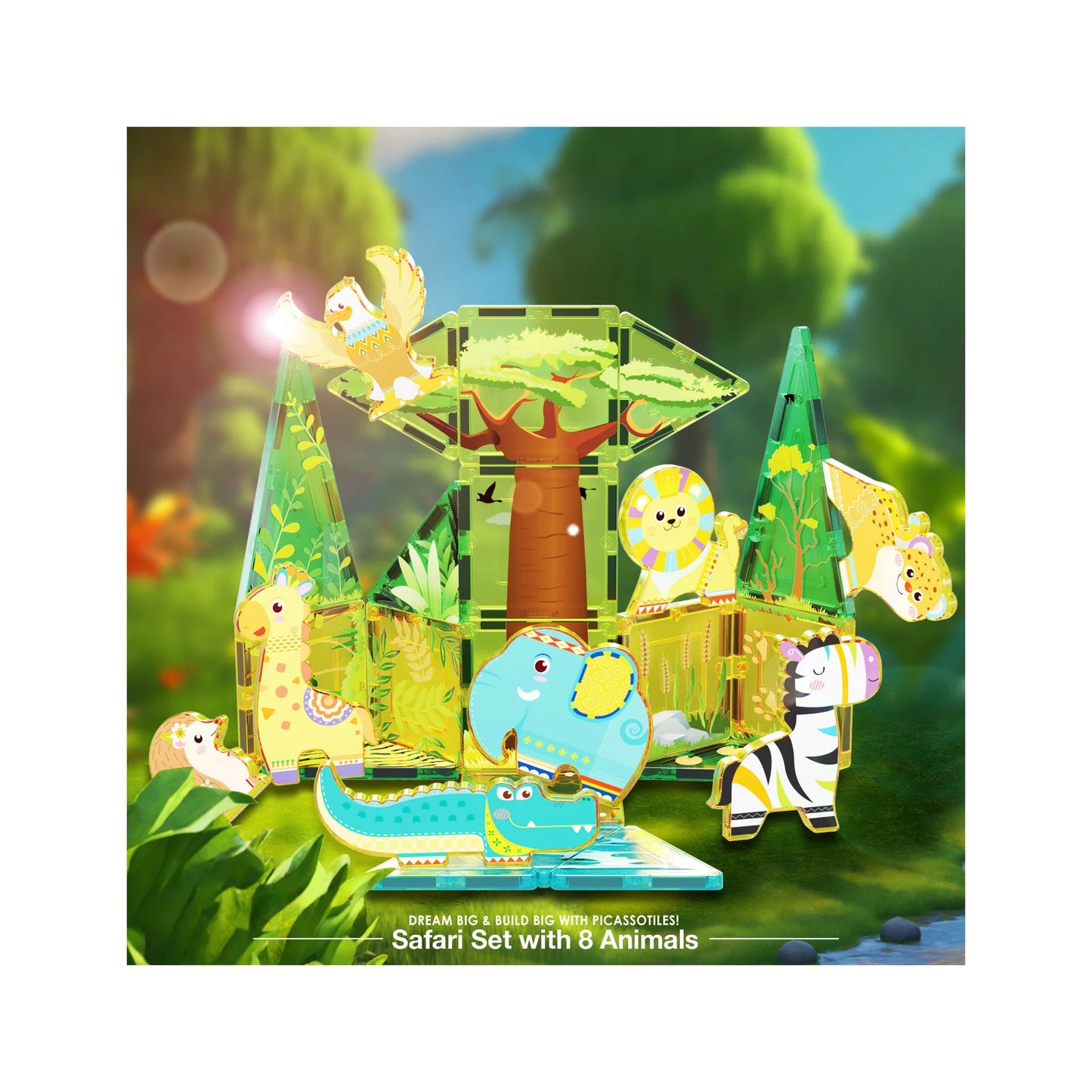 Set de 26 Piezas De Safari - Bloques Magnéticos