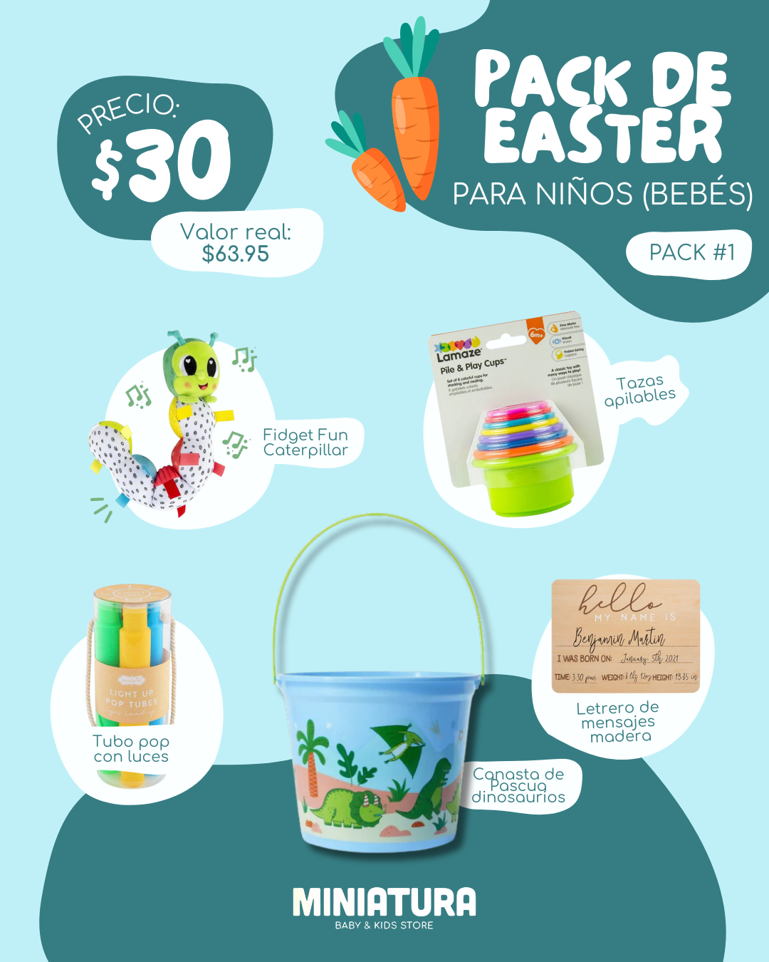 Pascua Pack Bebe Niño Canasta Grande #1