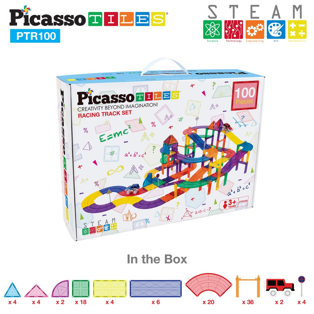 Pista de Carros 100 Piezas - Bloques Magnéticos