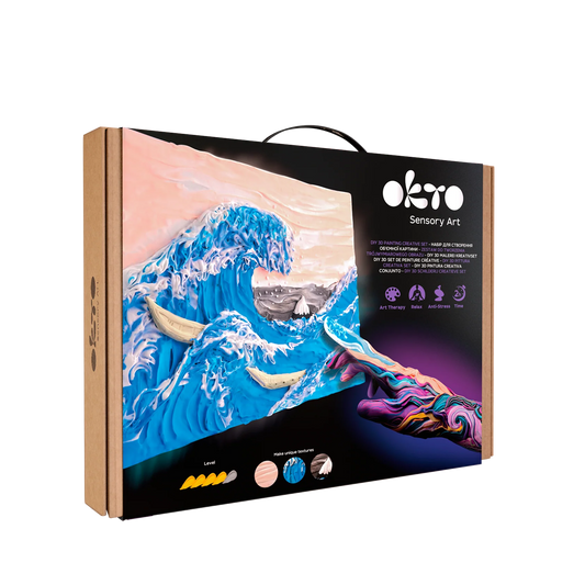 3D Painting Set - The Great Wave of Kanagawa Canvas Kit