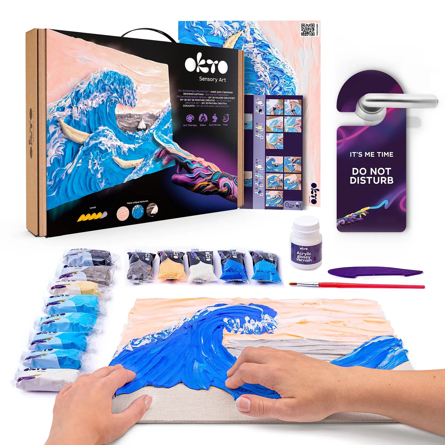 3D Painting Set - The Great Wave of Kanagawa Canvas Kit
