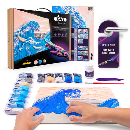 3D Painting Set - The Great Wave of Kanagawa Canvas Kit