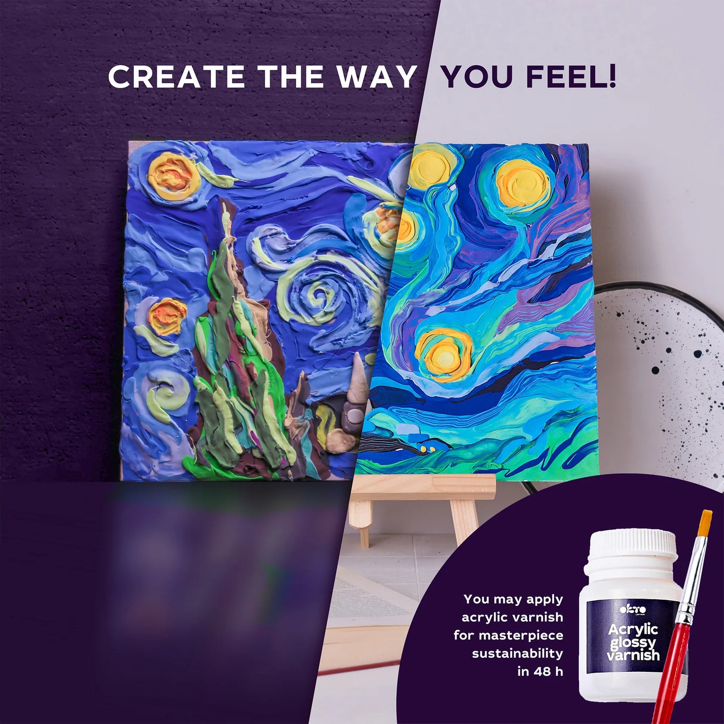 3D Painting Set - Starry Night Canvas Kit