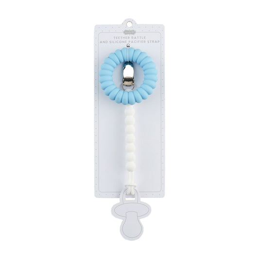Blue Pacy Strap & Teether Set