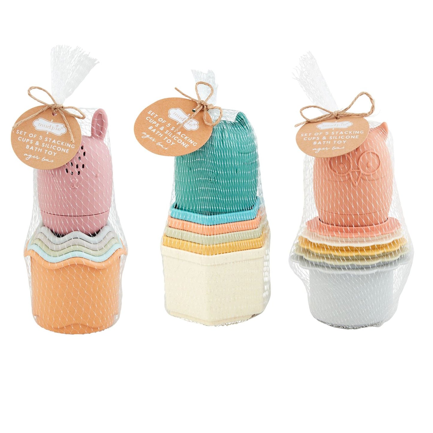 Green Squirt Toy & Stacking Cup Set / Set de Tazas de Apilar y Juguete de Baño