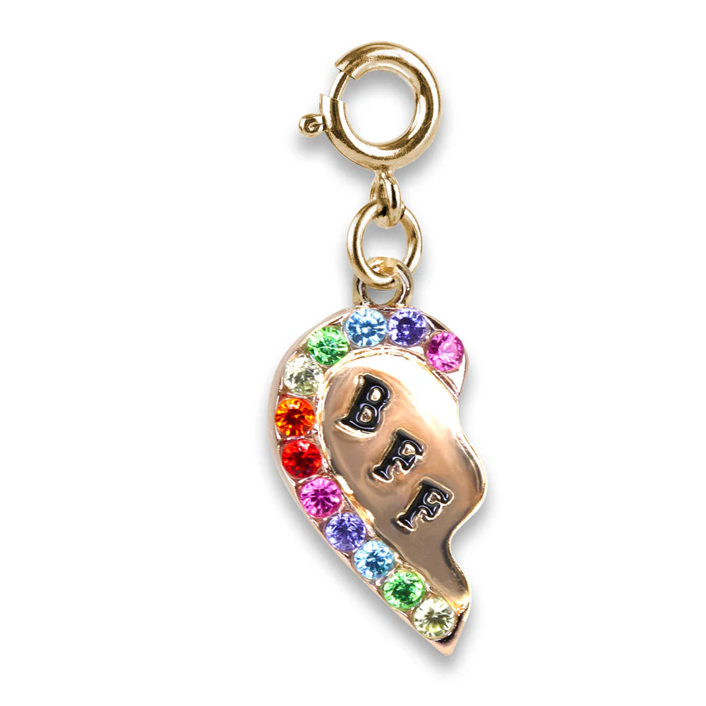 Gold BFF Broken Heart Charm - Corazón BFF Partido Dorado