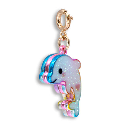 Gold Glitter Dolphin Charm