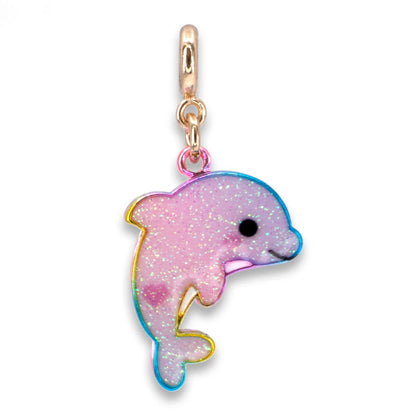 Gold Glitter Dolphin Charm