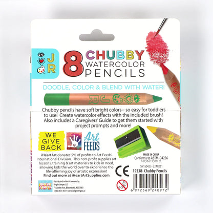 iHeartArt JR 8 Chubby Watercolor Pencils - Set de 8 Lapices de Watercolor