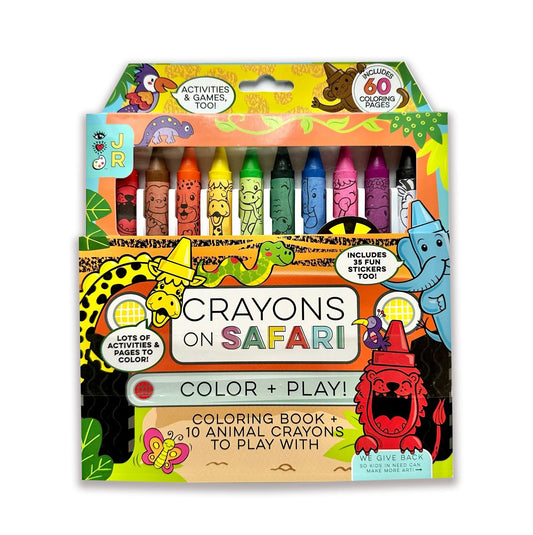 iHeartArt JR Crayons on Safari - Set de Crayones y Libro de Pintar