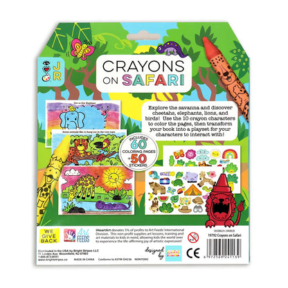 iHeartArt JR Crayons on Safari - Set de Crayones y Libro de Pintar