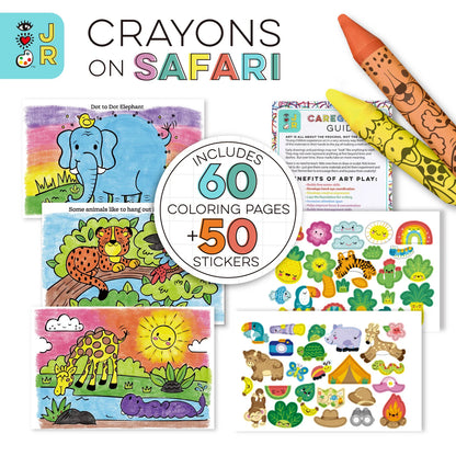 iHeartArt JR Crayons on Safari - Set de Crayones y Libro de Pintar