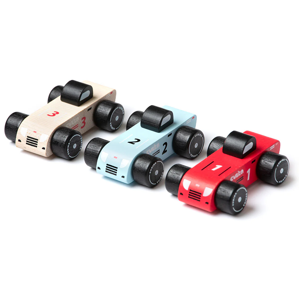 Wooden Racing Cars Set - Set de Carros de Carrera de Madera