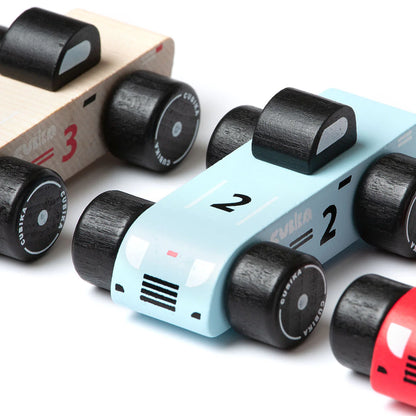 Wooden Racing Cars Set - Set de Carros de Carrera de Madera
