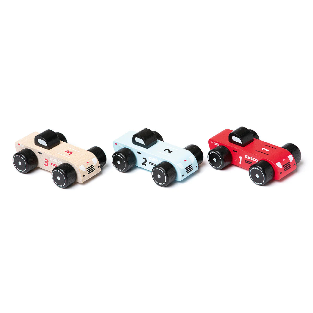 Wooden Racing Cars Set - Set de Carros de Carrera de Madera