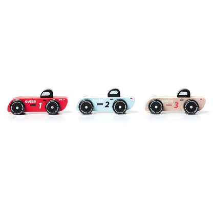 Wooden Racing Cars Set - Set de Carros de Carrera de Madera