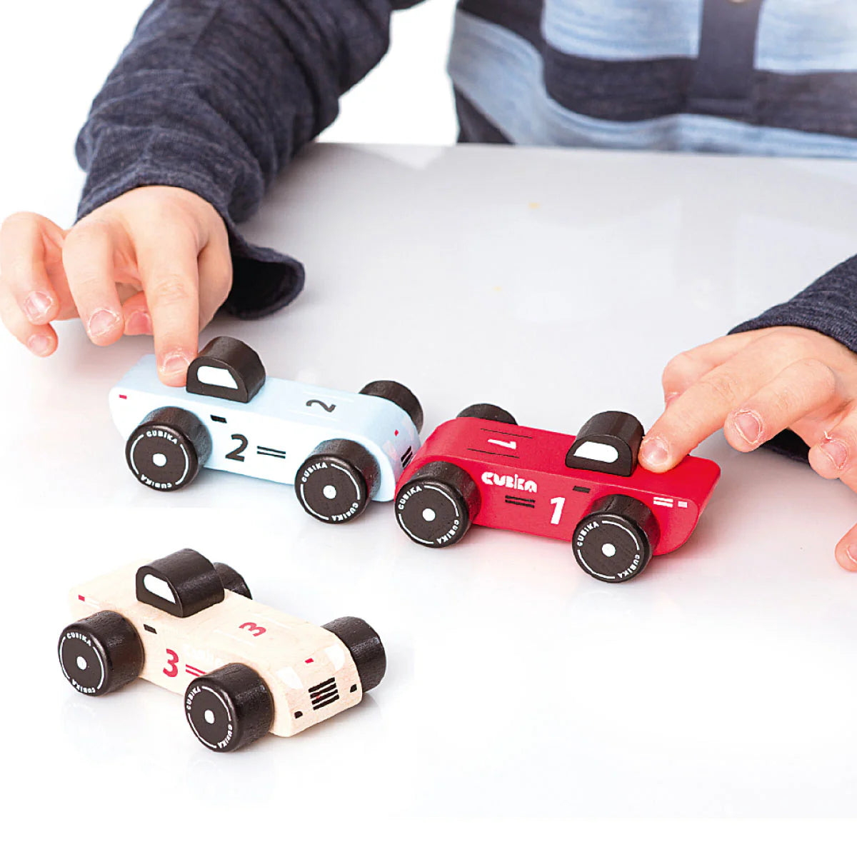 Wooden Racing Cars Set - Set de Carros de Carrera de Madera