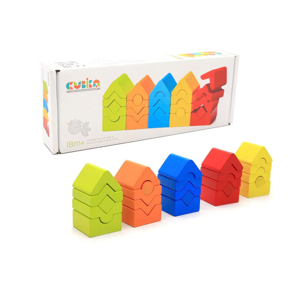 Wooden Tower Set - Set de Torres de Colores de Madera