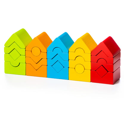 Wooden Tower Set - Set de Torres de Colores de Madera