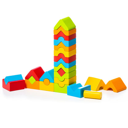 Wooden Tower Set - Set de Torres de Colores de Madera
