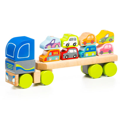 Wooden Truck & Cars - Set de Madera de Camion y Carros
