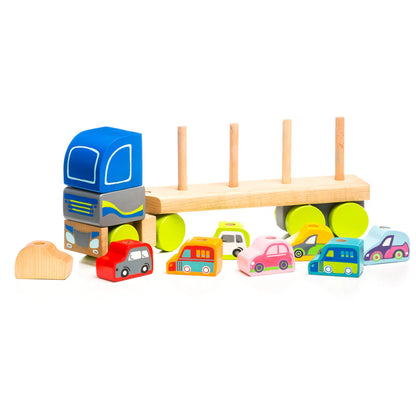 Wooden Truck & Cars - Set de Madera de Camion y Carros