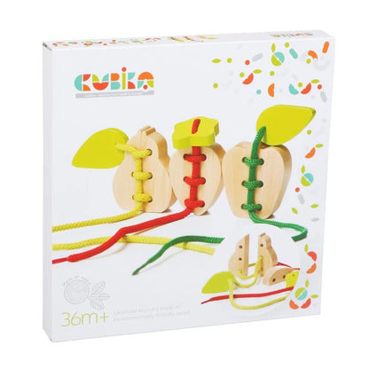 Wooden Lacing Fruit Set - Set de Entrelazar Frutas de Madera