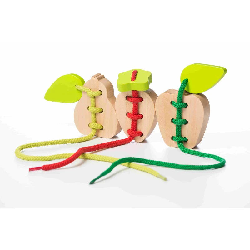 Wooden Lacing Fruit Set - Set de Entrelazar Frutas de Madera