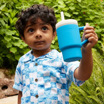 Mi Primer Vaso Tumbler 9oz Silicona - Azul Oceano