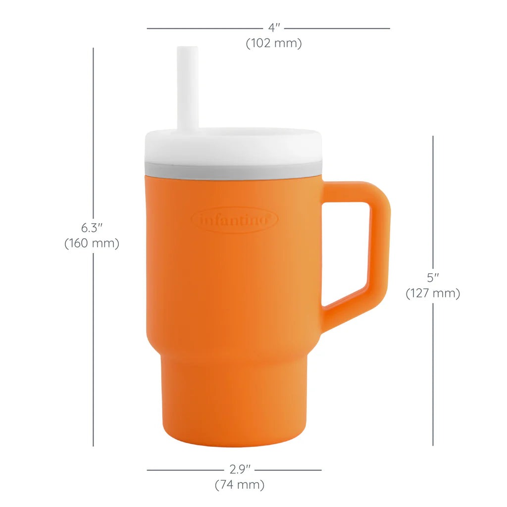 Mi Primer Vaso Tumbler 9oz Silicona - Naranja Creamsicle