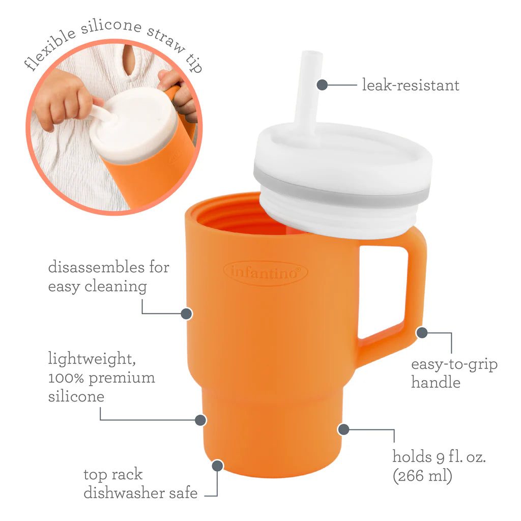 Mi Primer Vaso Tumbler 9oz Silicona - Naranja Creamsicle