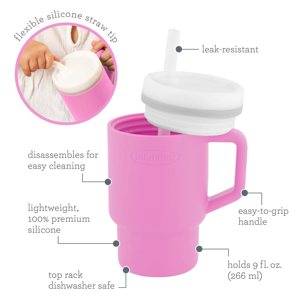 Mi Primer Vaso Tumbler 9oz Silicona - Rosado Cotton Candy