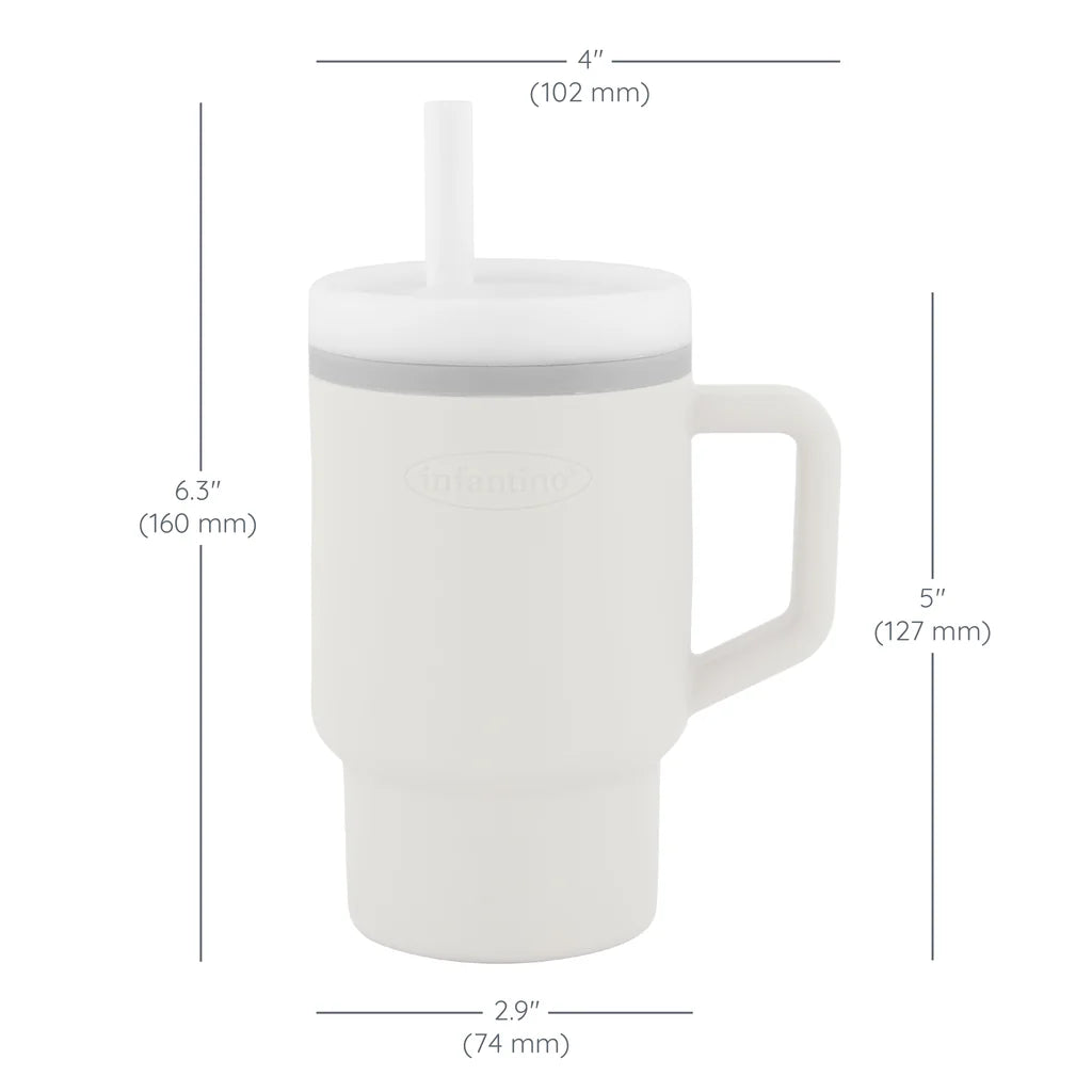 Mi Primer Vaso Tumbler 9oz Silicona - Blanco Cream