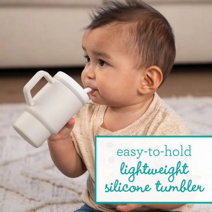 Mi Primer Vaso Tumbler 9oz Silicona - Blanco Cream