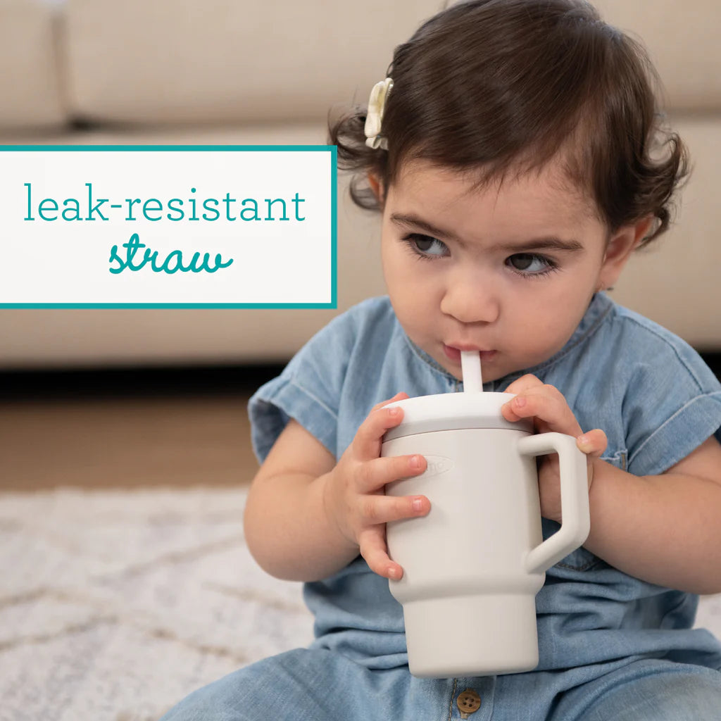 Mi Primer Vaso Tumbler 9oz Silicona - Blanco Cream