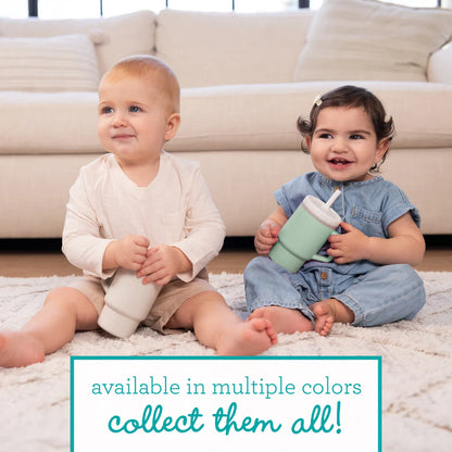 Mi Primer Vaso Tumbler 9oz Silicona - Blanco Cream