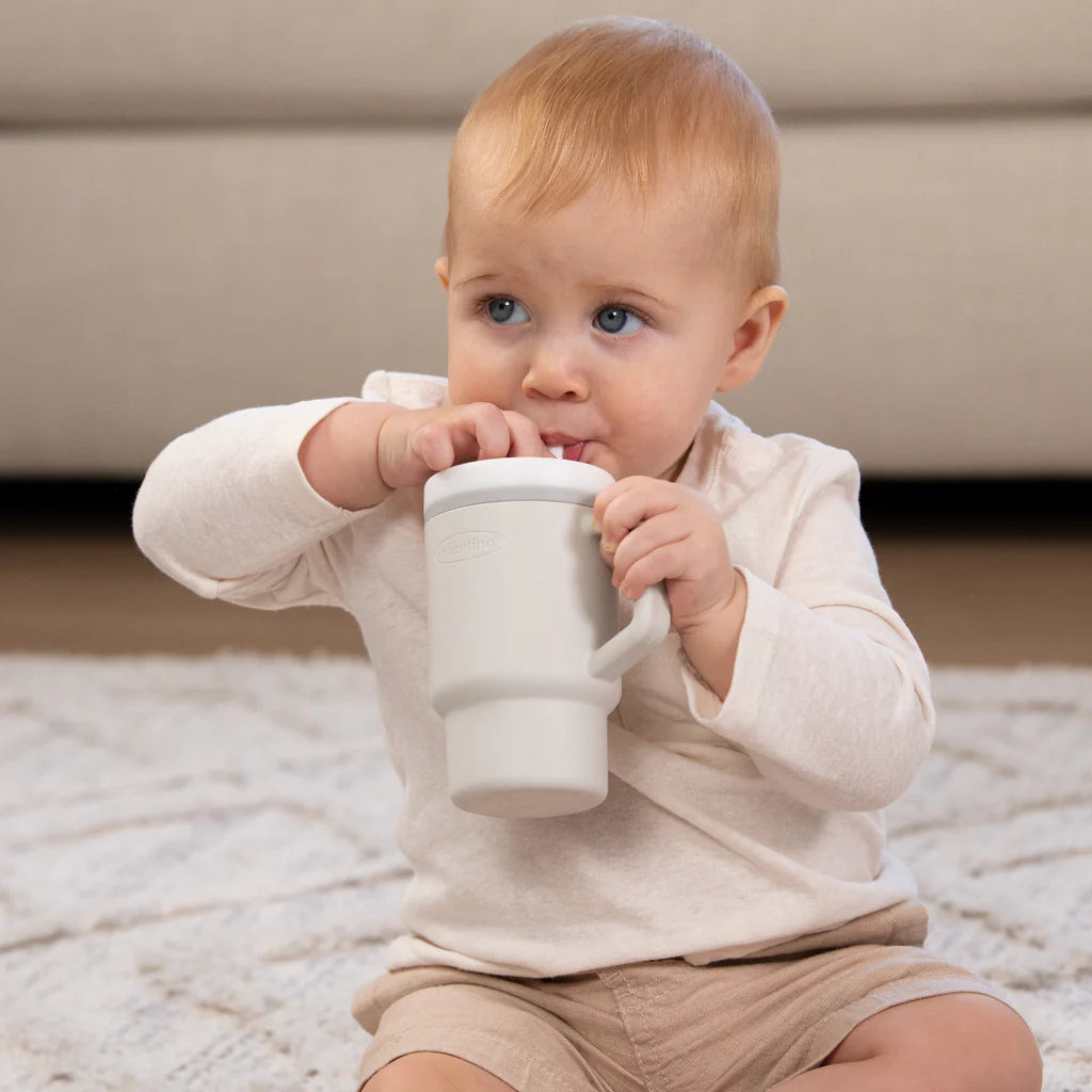 Mi Primer Vaso Tumbler 9oz Silicona - Blanco Cream