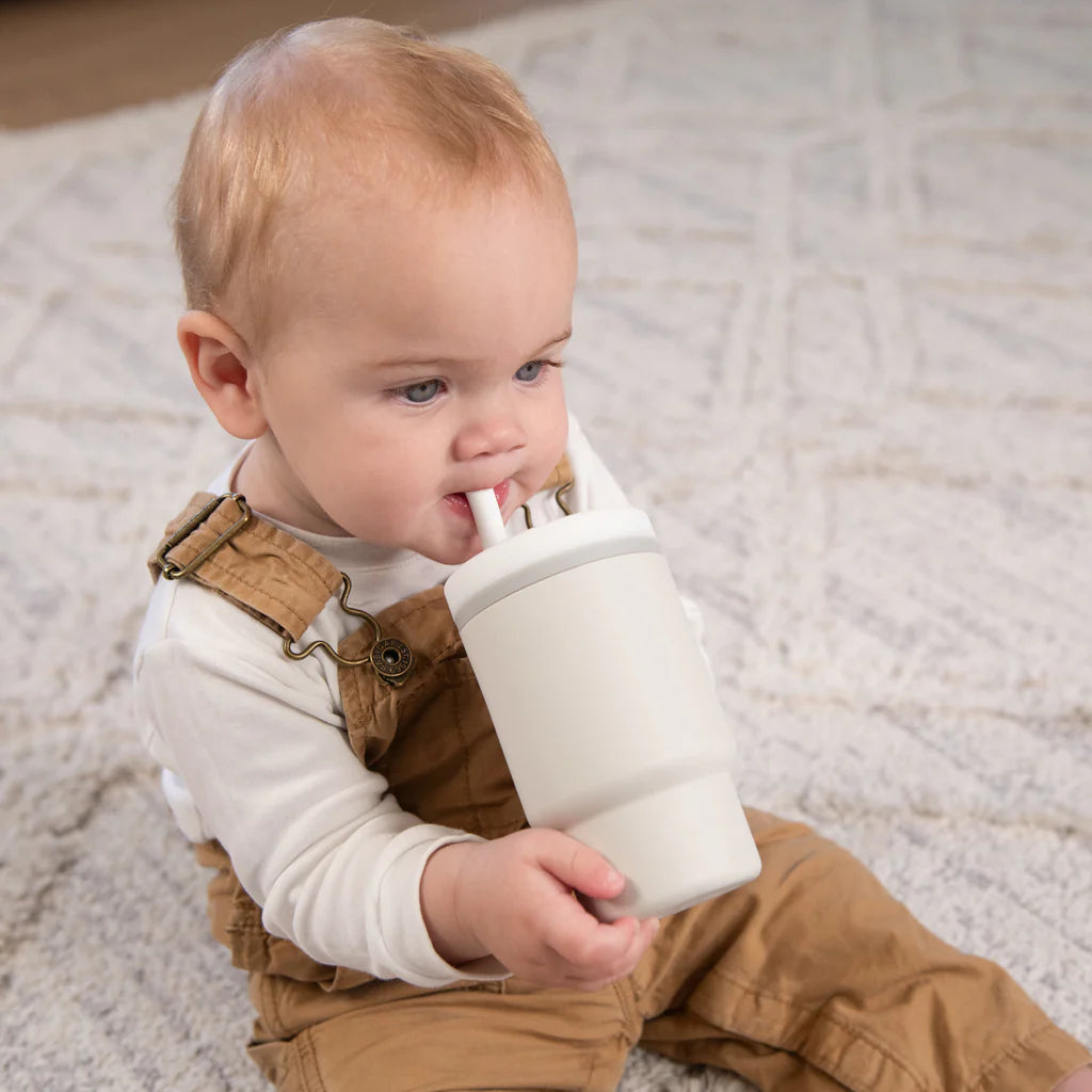 Mi Primer Vaso Tumbler 9oz Silicona - Blanco Cream