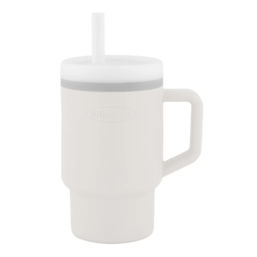 Mi Primer Vaso Tumbler 9oz Silicona - Blanco Cream