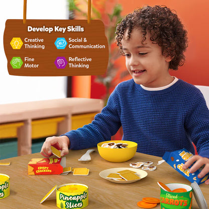 Grocery Set With Play Food - Set de 100+ Piezas Comida, Envases, y Más!