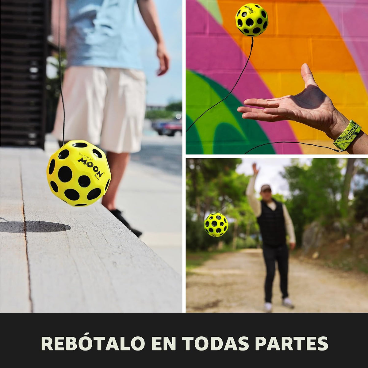 Solid Bounceback Ball - Pelota de Rebote con Correa